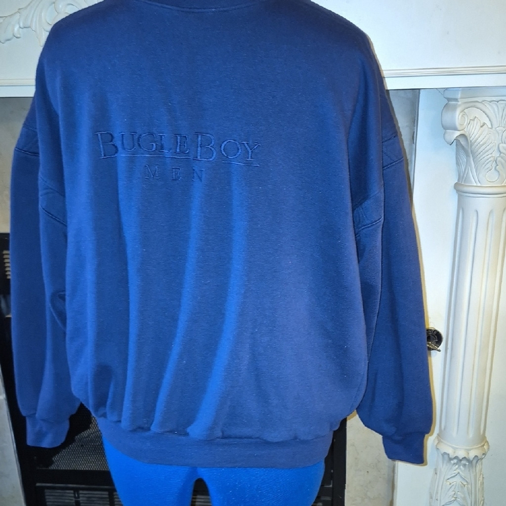 Bugle Boy Men's Blue/blue Embroidered Sweatshirt. Size M. Vintage80s/90s($2005)